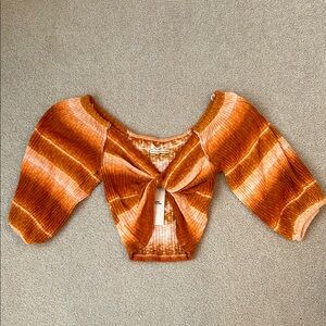 Urban Outfitters Orange Knot-Front Top